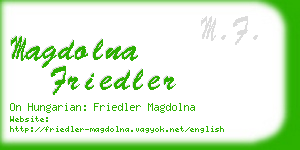 magdolna friedler business card